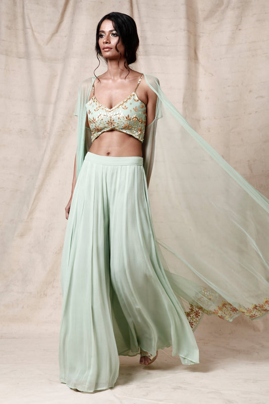 Mint green cape set