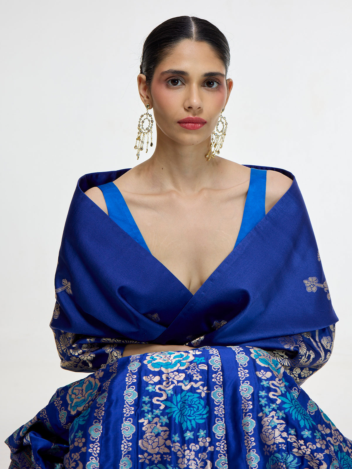 Handwoven Royal Blue Silk Shawl
