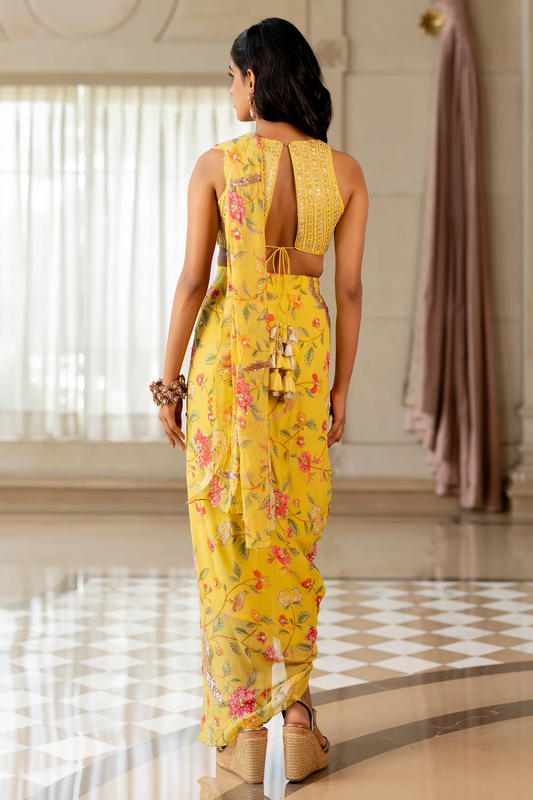 EMILY SAREE SET – MULTICOLOURED