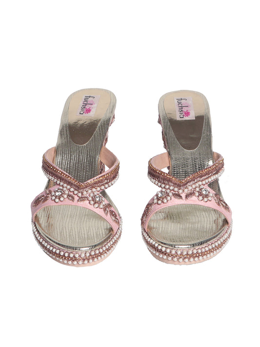 PEACH PEONIES HEEL COVER