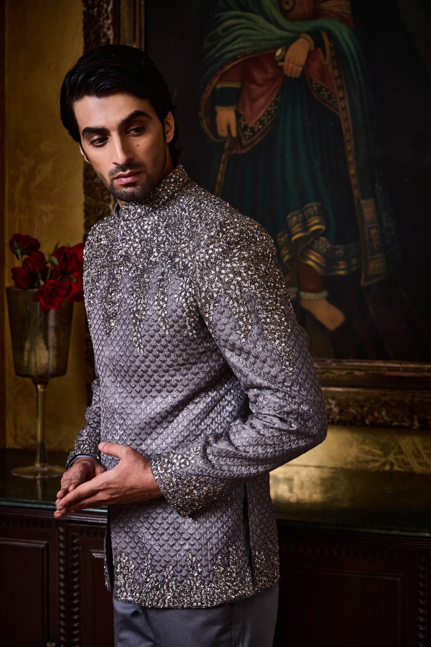 Grey Jodhpuri Set