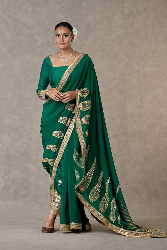Dark green Son-Patti Saree