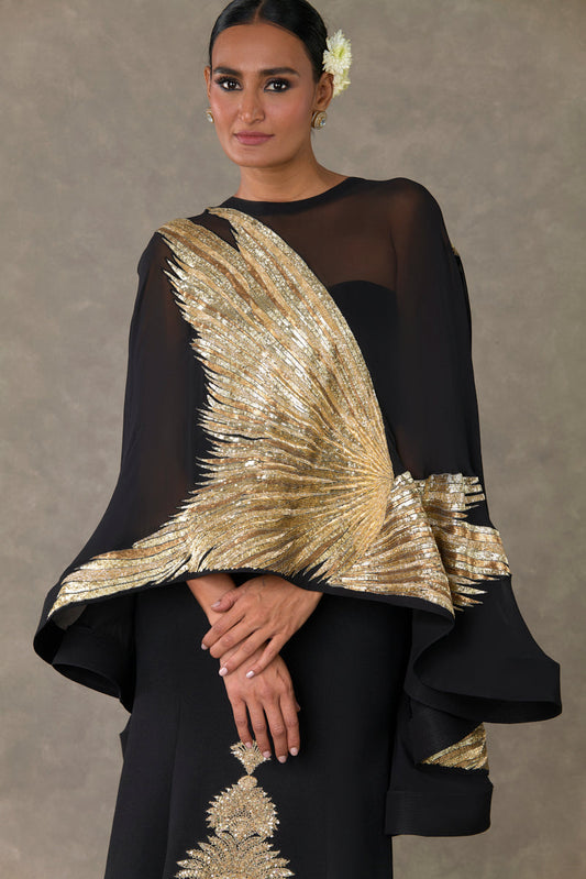 Black Son-Chidiya Cape Set