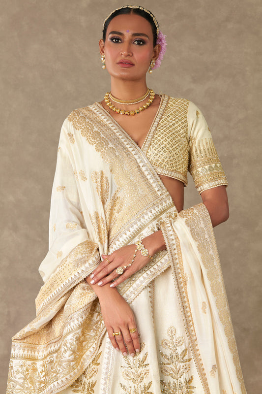 Ivory Neel-Kamal Lehenga Set