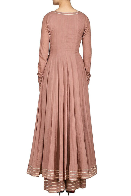Champaign Anarkali Set