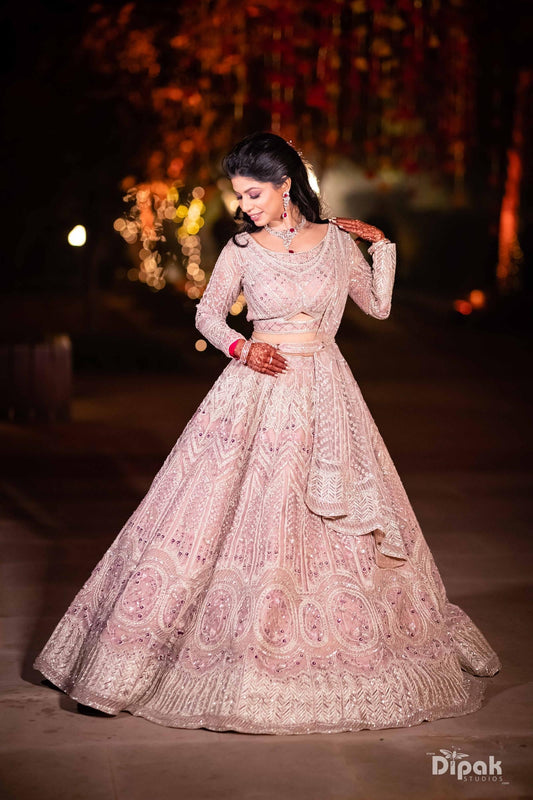 Rhythm Jain in Silver Lehenga