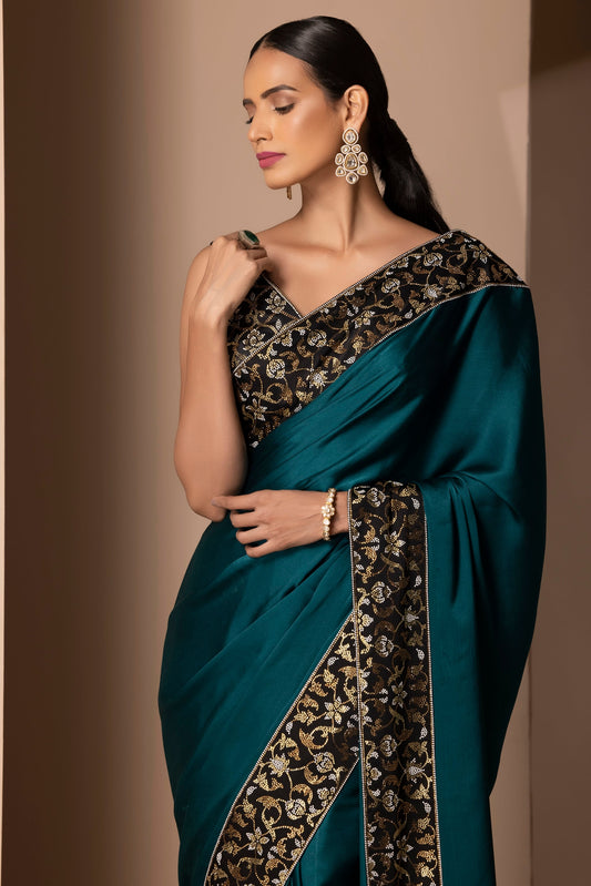 Adhira Saree Teal Green