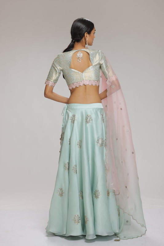 Peridot Lehenga Set Mint