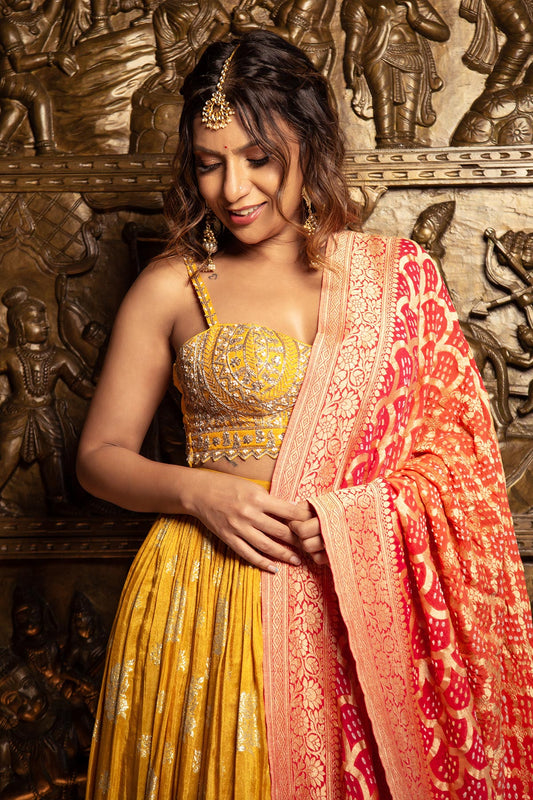 Malini Agarwal in Zest Jamewar Skirt