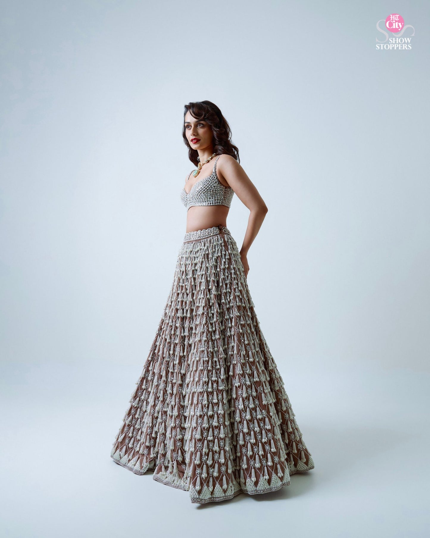 MANUSHI CHILLAR IN PEARL DROP LEHENGA SET