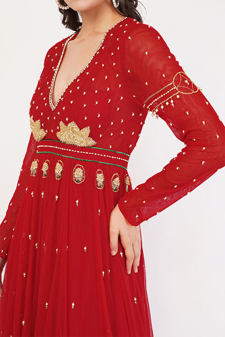 DUCHESS RED ANARKALI