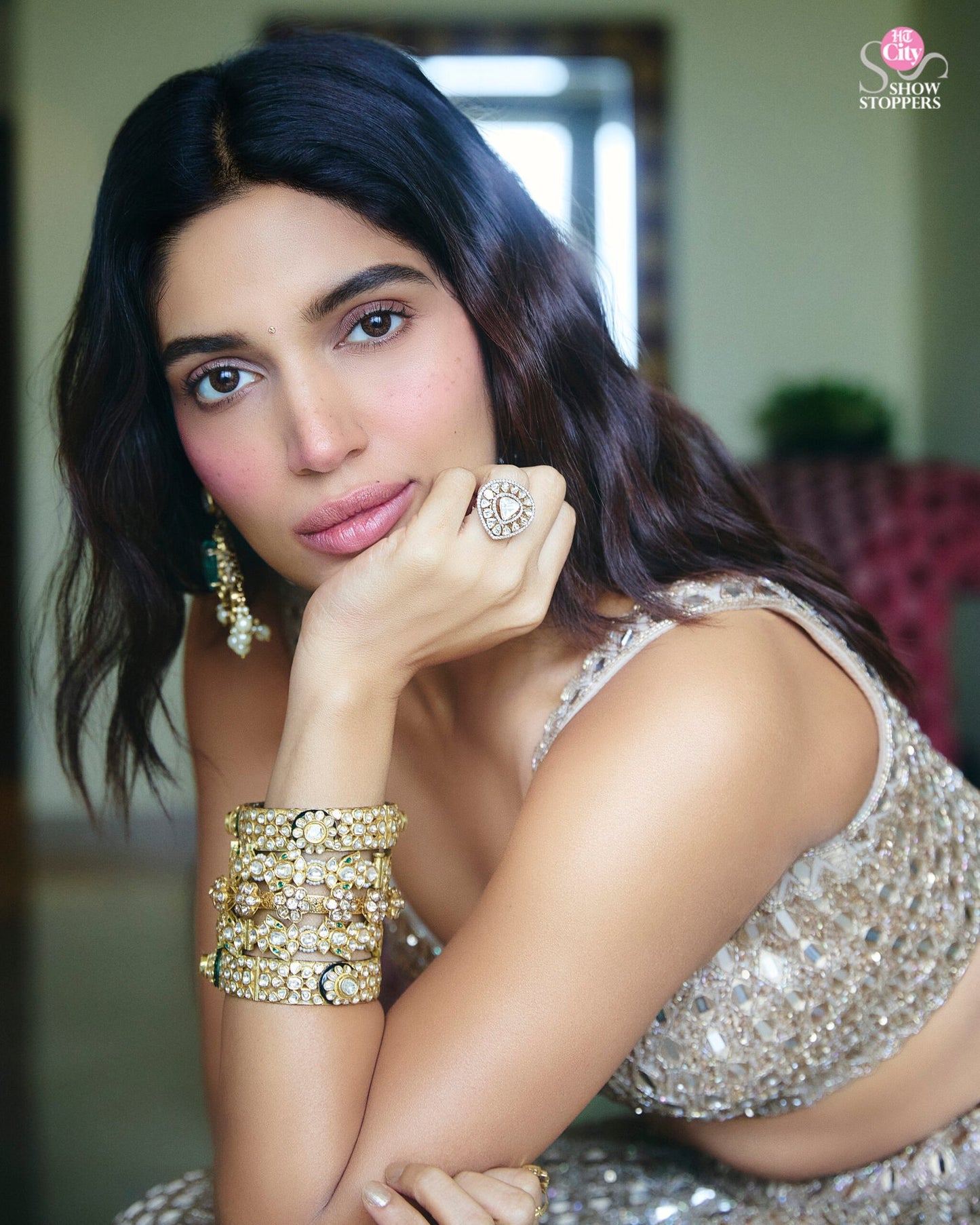 BHUMI PEDNEKAR IN JUGMUG MIRROR LEHENGA SET