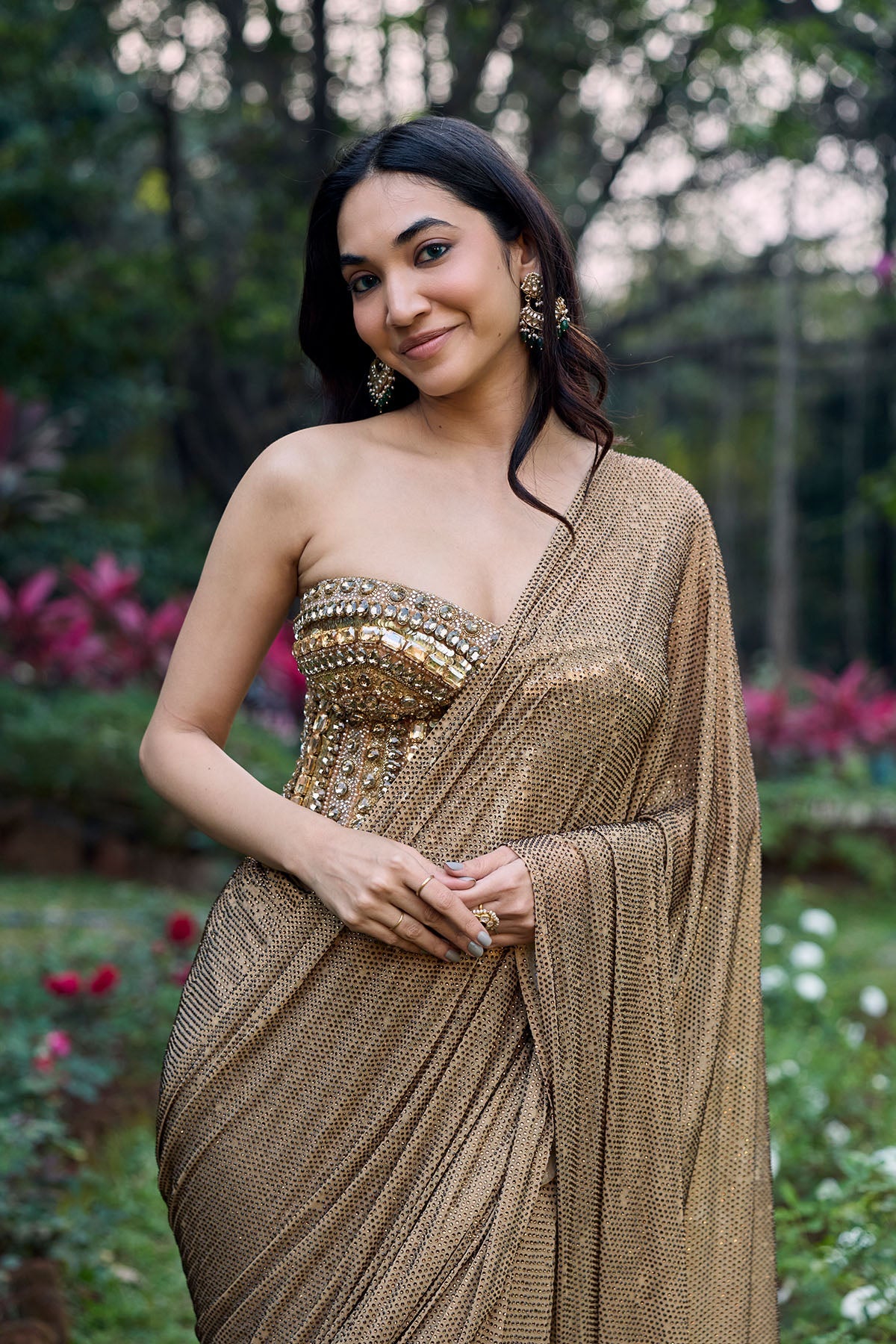 unehri Noor Crystal Saree Set