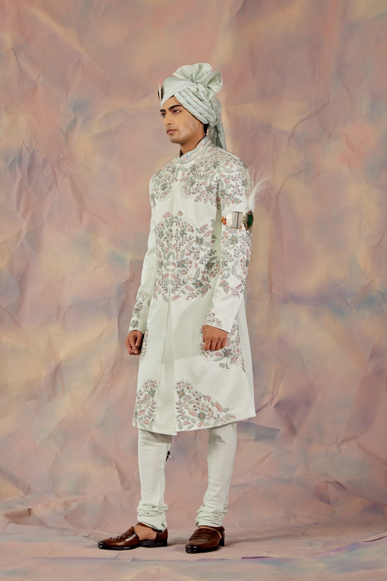 Hazy Blue Sherwani Set