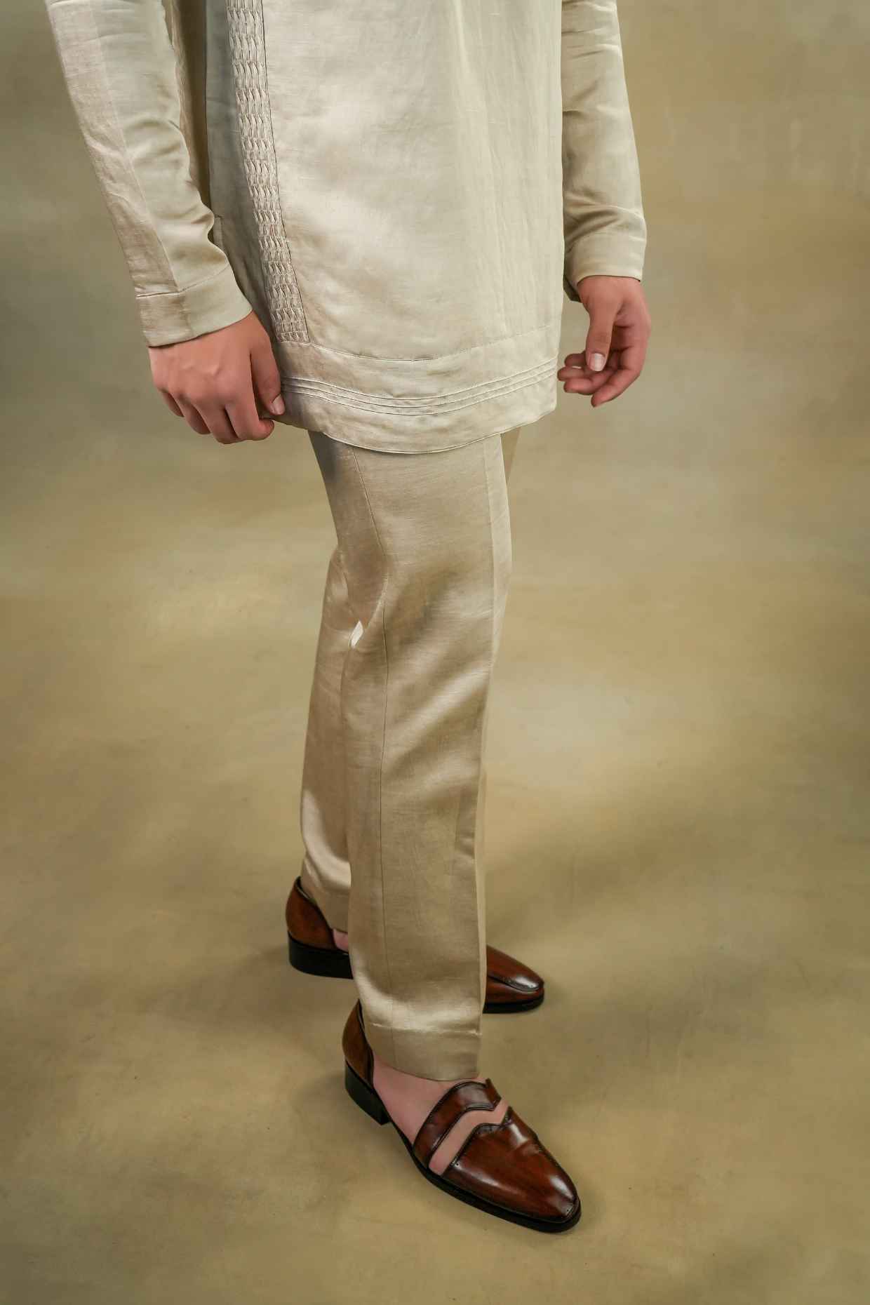 Sand Grey Short Kurta Set