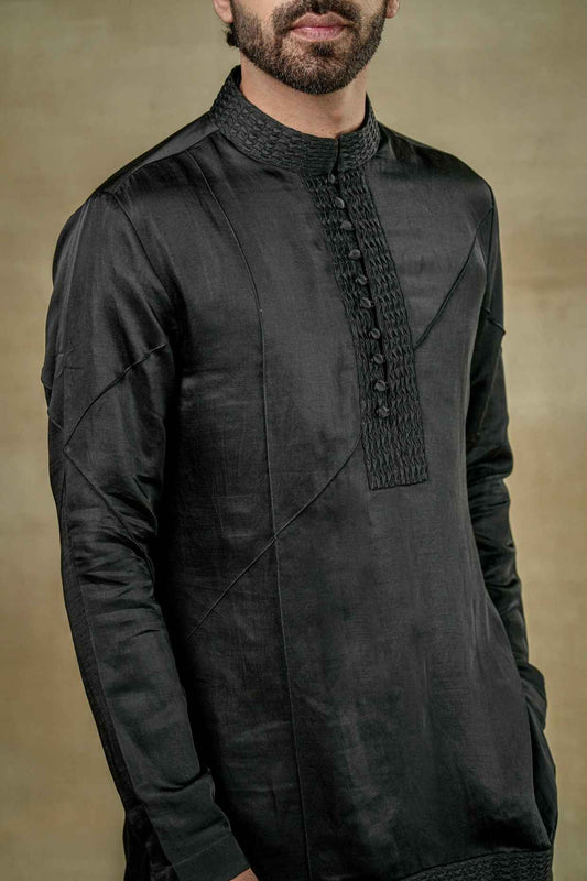 Black Short Kurta Set