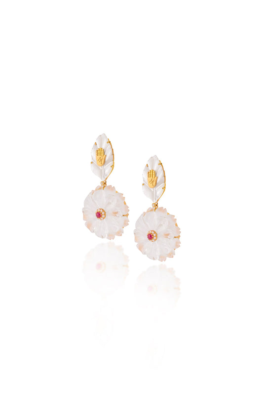 Frosted Flower Earrings