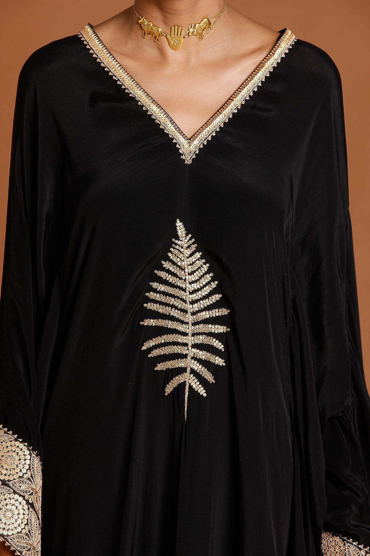 Black Embroidered Kaftan