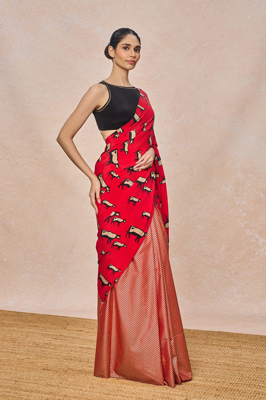 Red Cow Saree