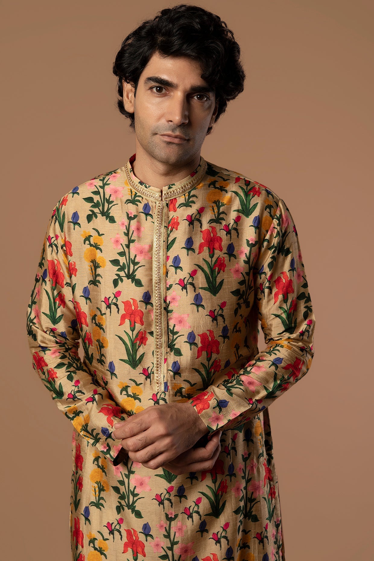 Oatmeal Autumn Bouquet Kurta