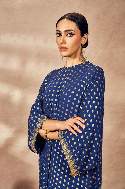 Blue Palmscape Kurta