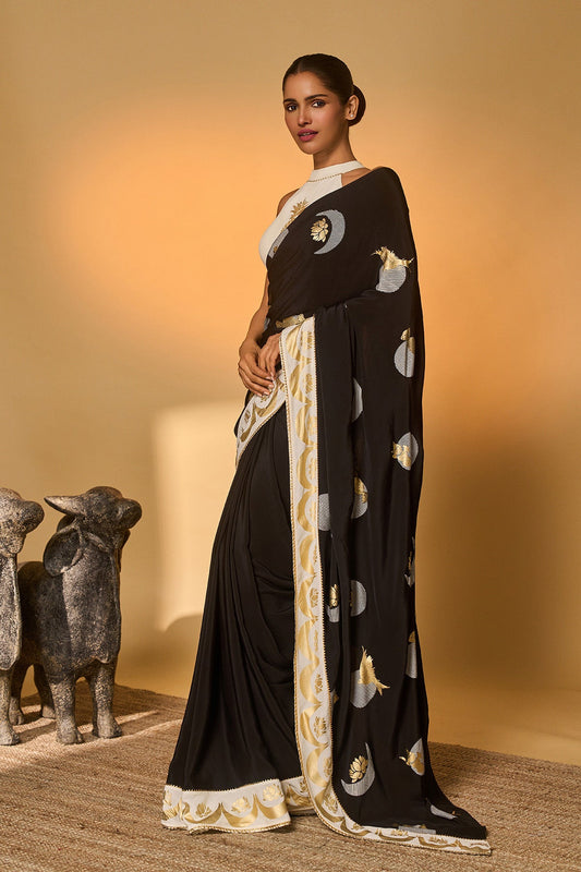Black & White Polka All Charms Saree