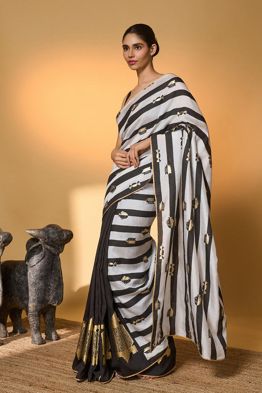 Black Stripes All Charms Saree