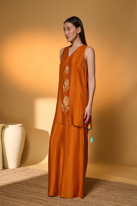 Saffron Sky Striped Kurta Set
