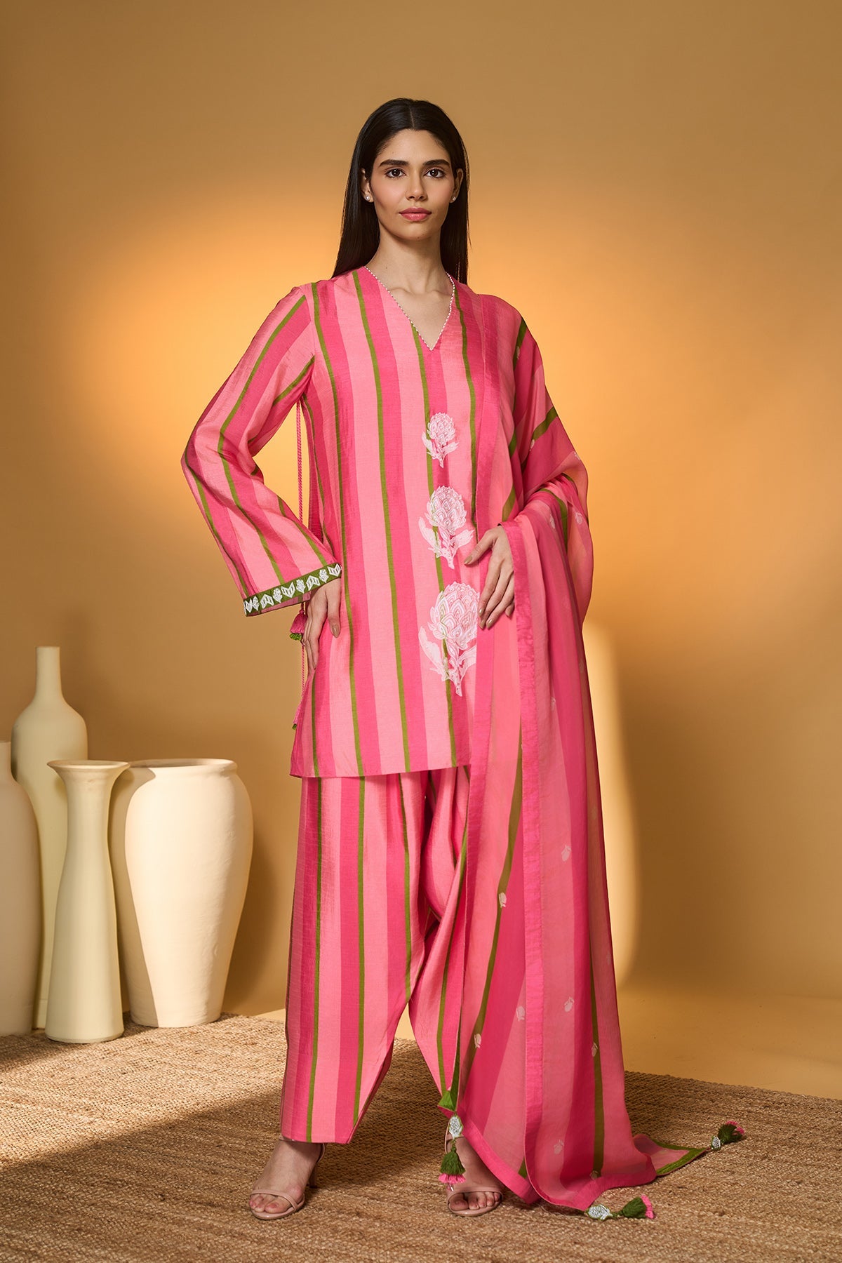 Sunset Sorbet Striped Kurta Set