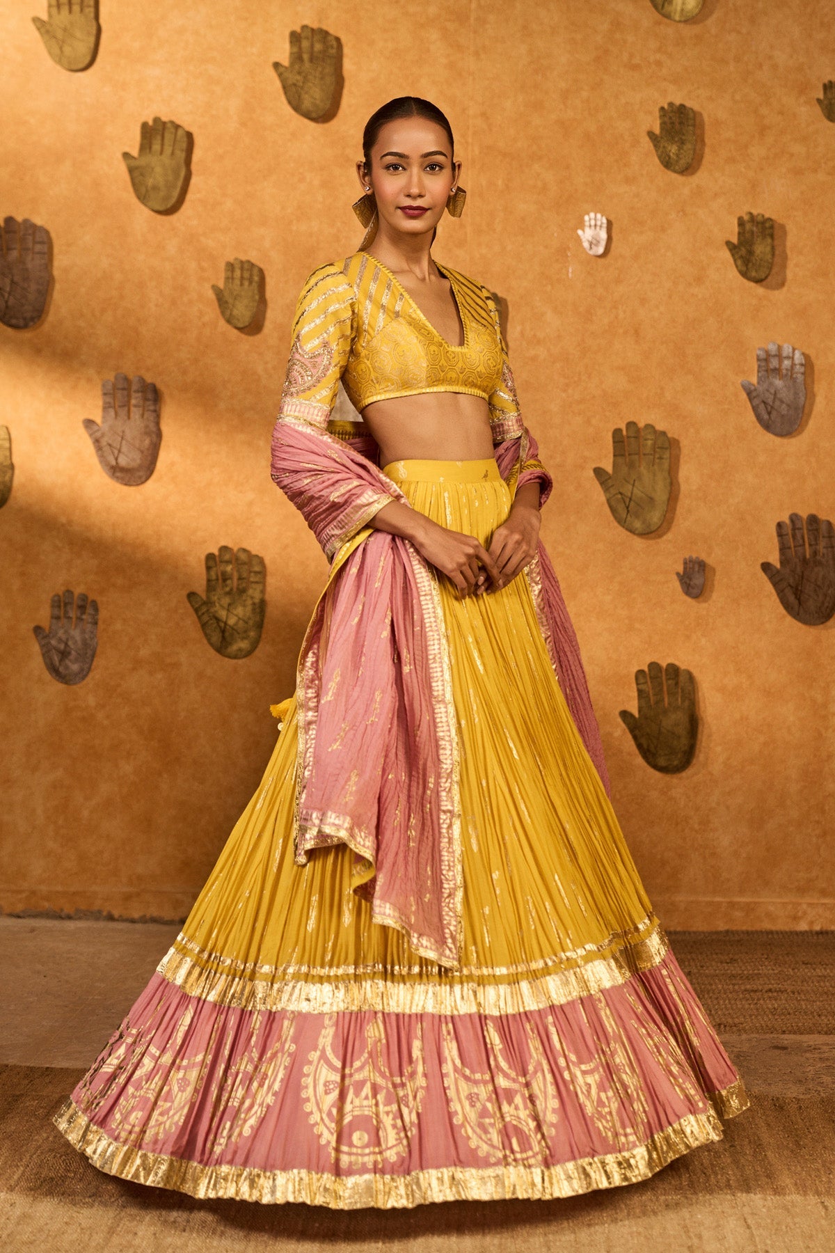 Spiced Ochre Lunar Lehenga