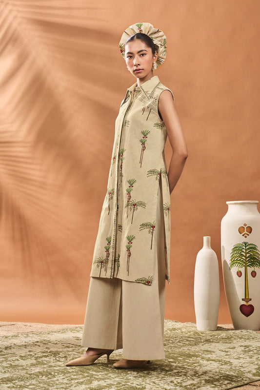 Sage Green Blooming Board Tunic Set