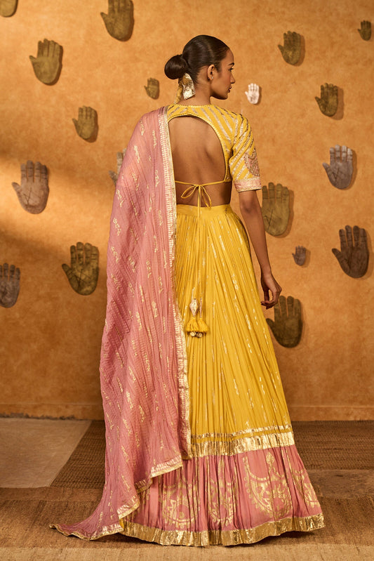 Spiced Ochre Lunar Lehenga
