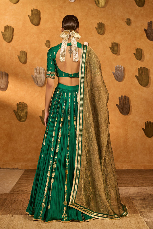 Green Totem Line Lehenga