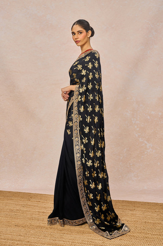 Midnight Black Coco Saree