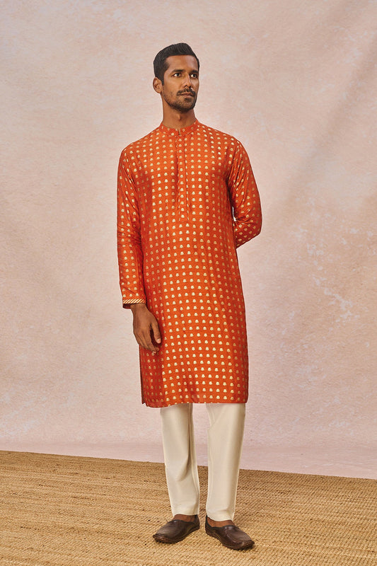 Rust Palmscape Kurta Set