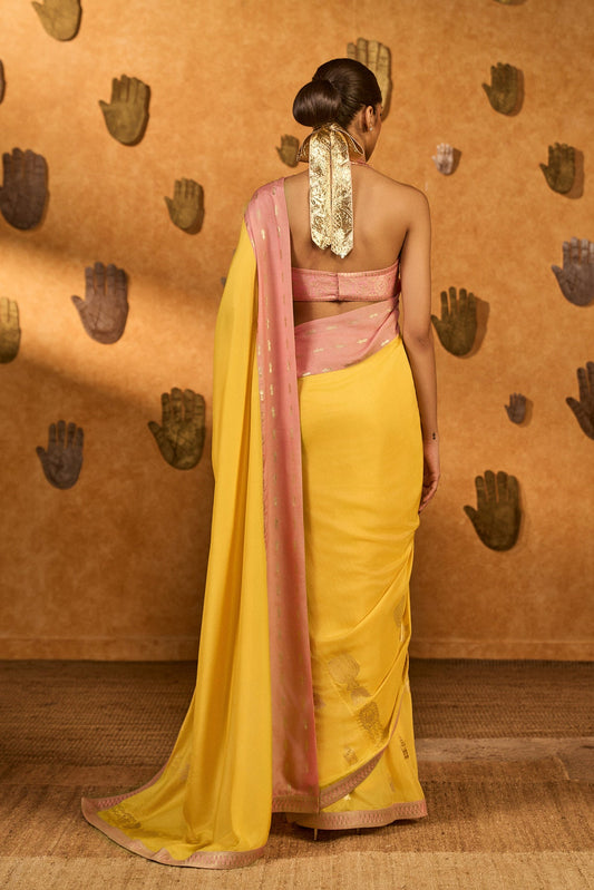 Yellow Bloom Keeper Saree