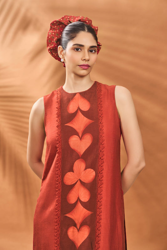 Red All Fours Tunic Set