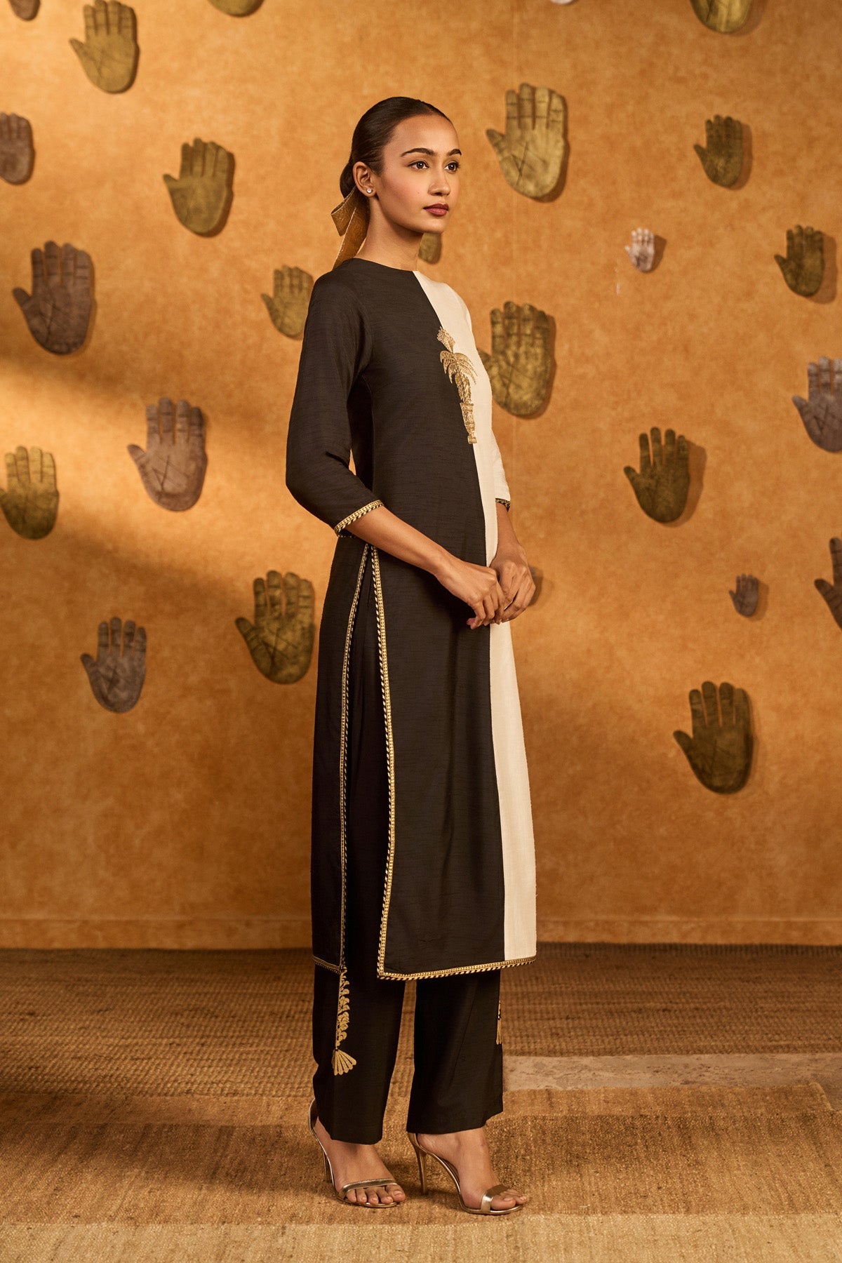 Black Ying Yang Kurta Set