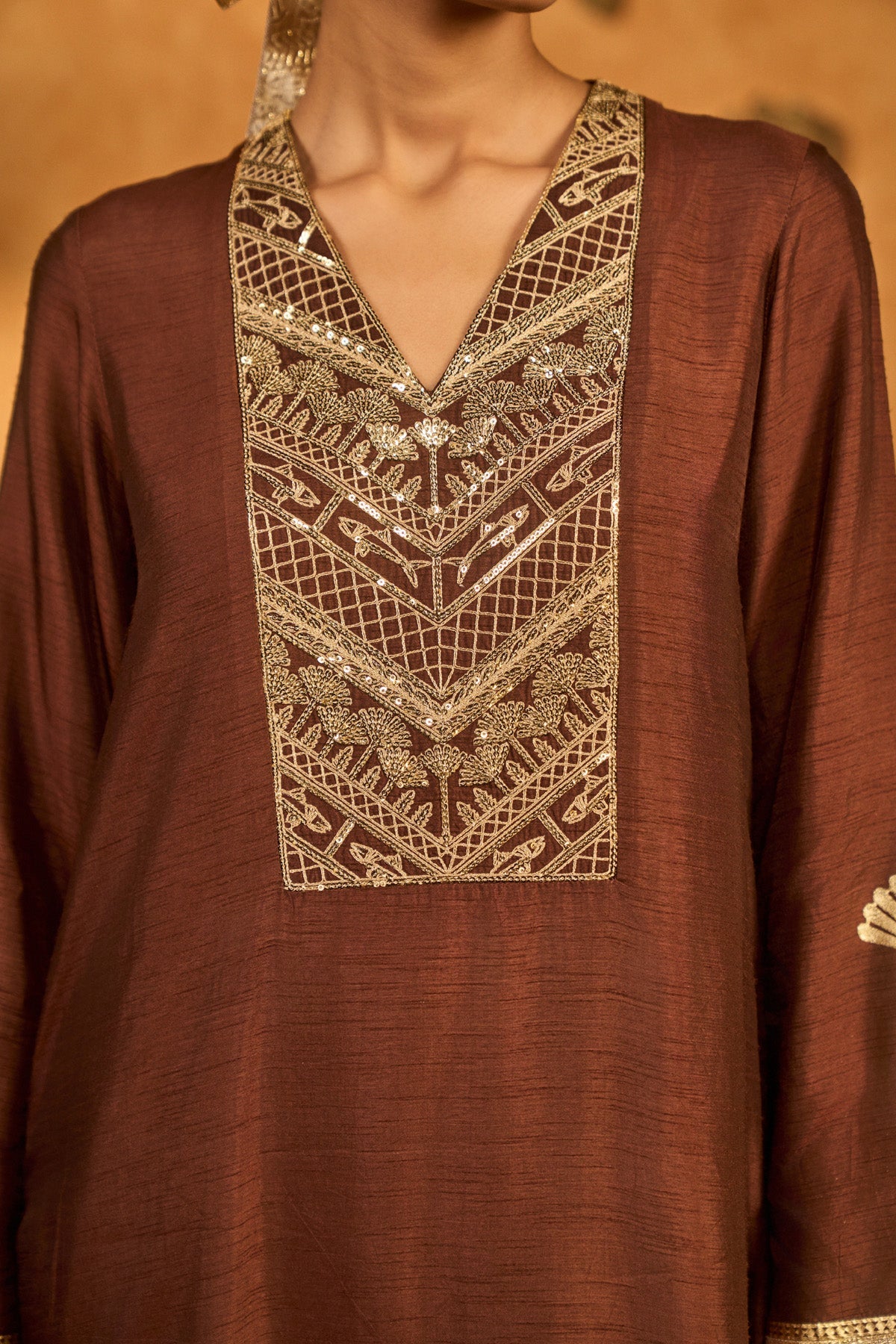 Sepia Cherry Vine Kurta Set