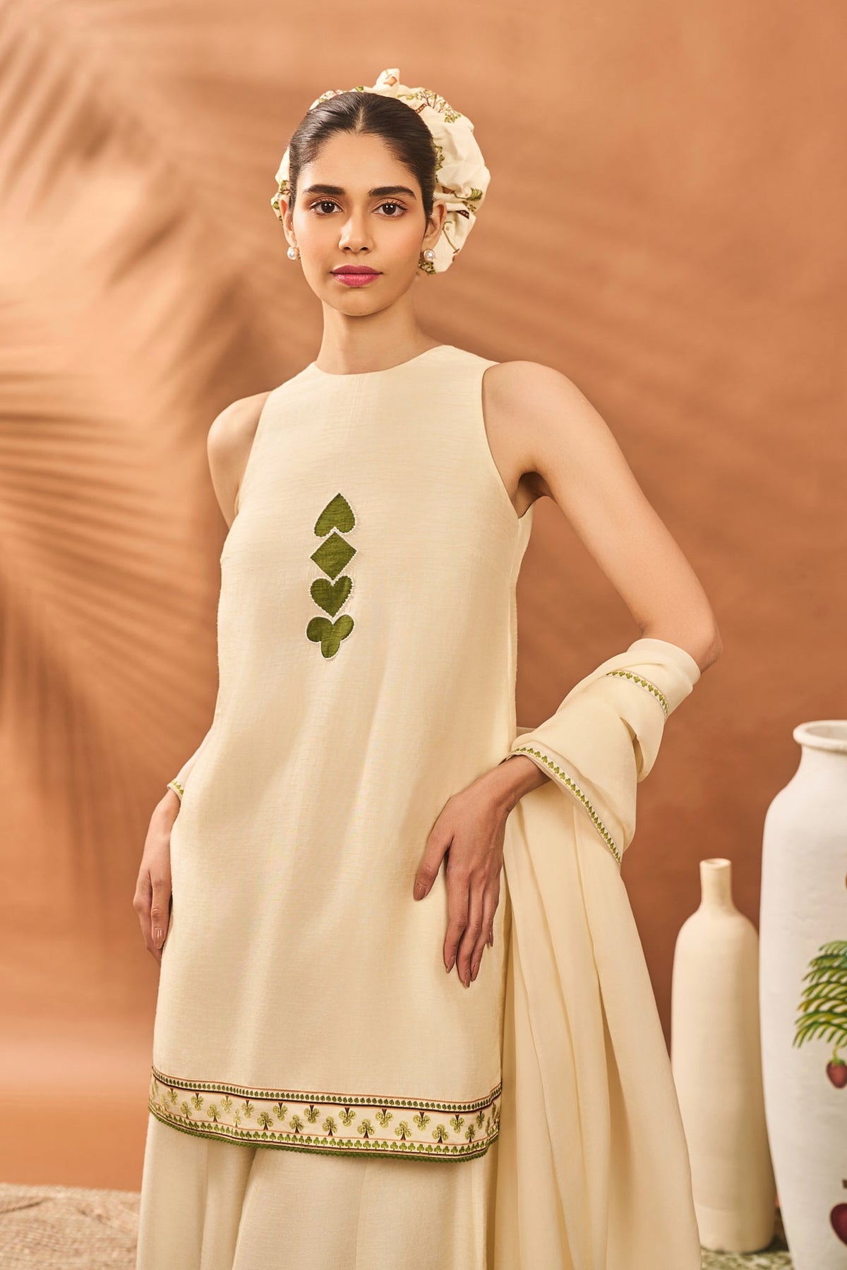 Cream Wildscape Kurta Set