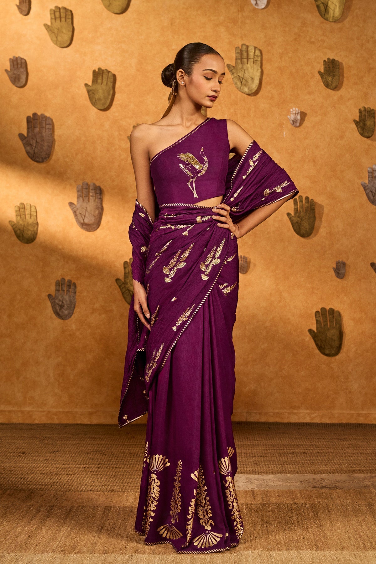 Berry Cherry Wine Saree