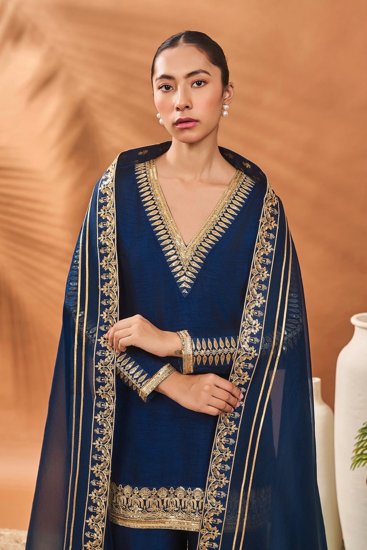 Blue Trikone Sharara Set