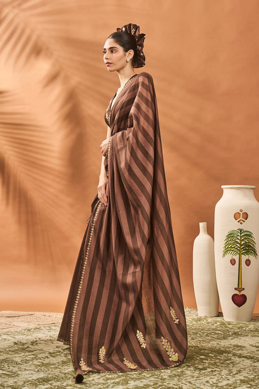 Mocha Mosaic Saree