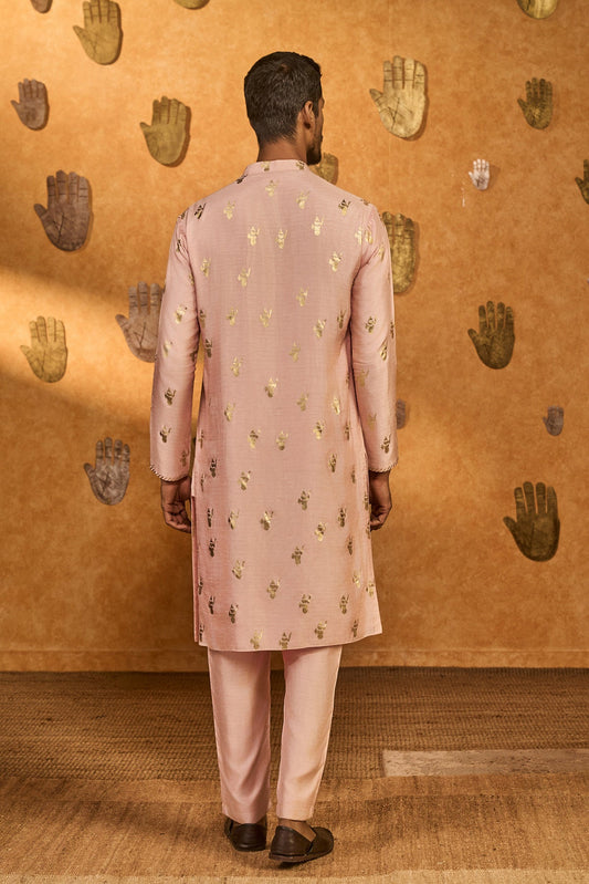 Baby Pink Whispering Leaf Kurta Set