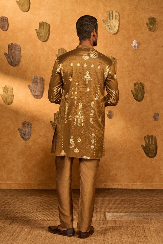Mocha Folkstone Kurta Set