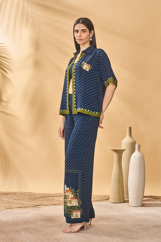 Midnight Holiday Home Shirt Trouser Set