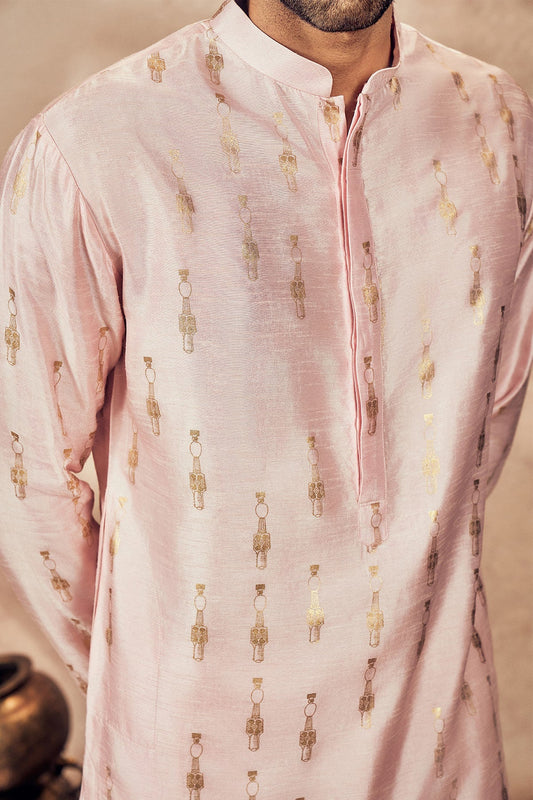 Baby Pink Tribal Pillar Kurta Set