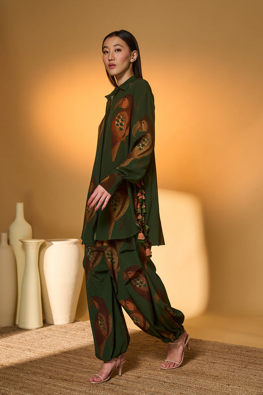 Olive Chirpy Chase Co-Ord Set