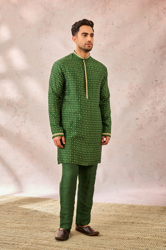 Green Tree of Hearts Kurta Set