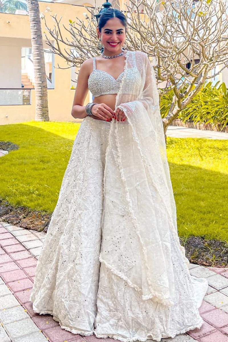 Mehak Ghai in Ivory Organza Lehenga Choli Set